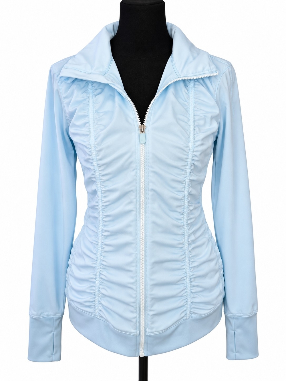 FILA Sport Light Blue Ruched Full-Zip Track Jacket – Women’s Small